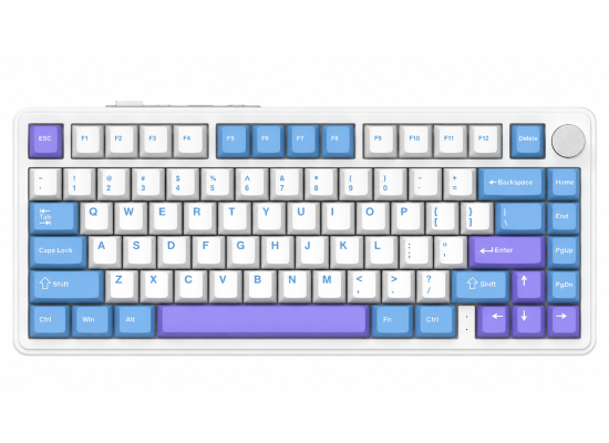 ATTACK SHARK X85 75% Tri-Mode Mechanical Keyboard White Purple – White Jade Switch